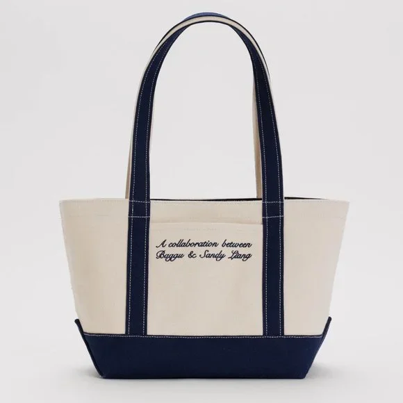 BAGGU x Sandy Liang - Small Heavyweight Canvas Tote - Navy - Picture 3 of 6